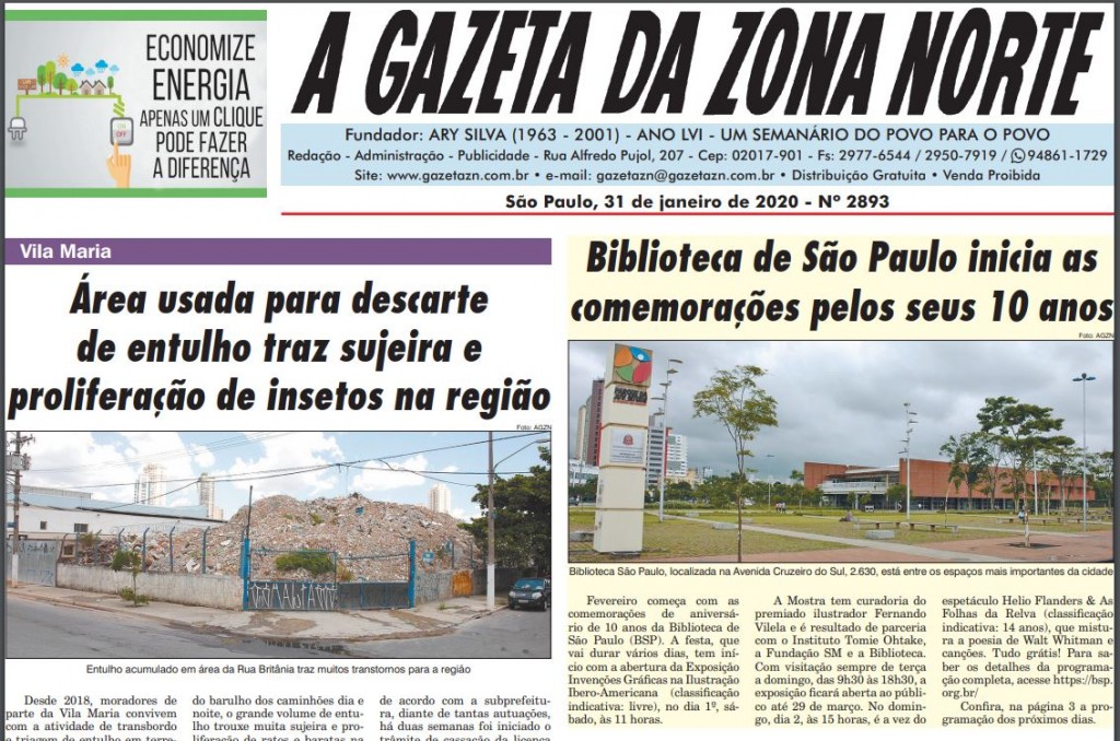 A Gazeta da Zona Norte / Reprodução.